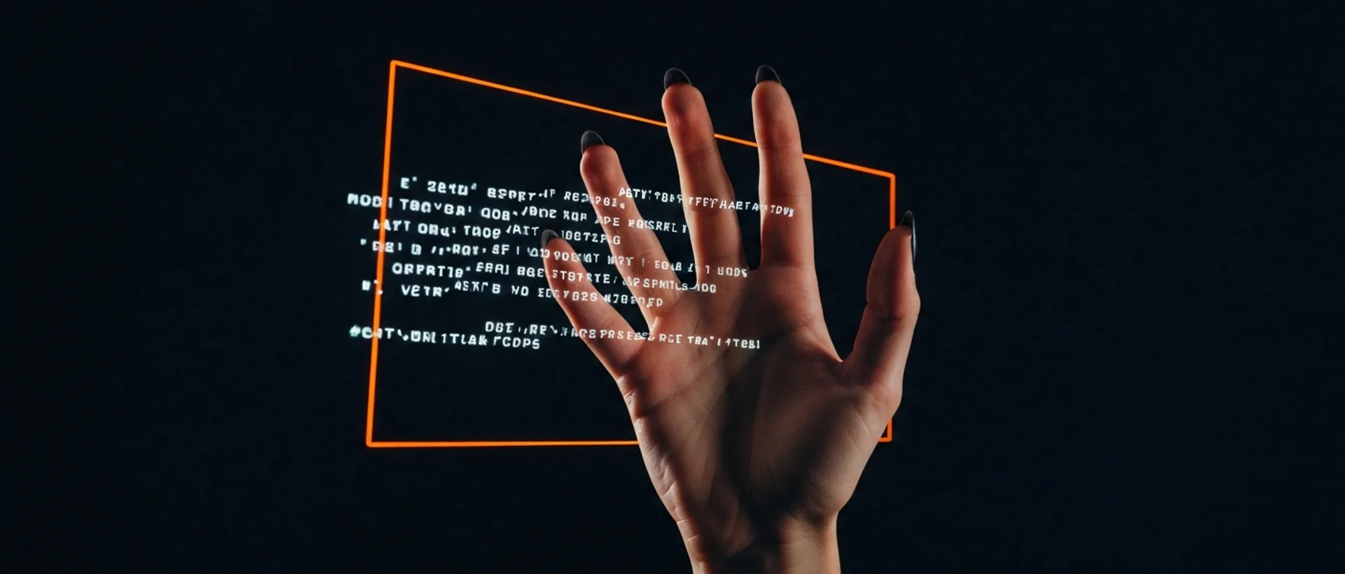 Cidade futurista escura com telas de IA generativa e figura humana cética