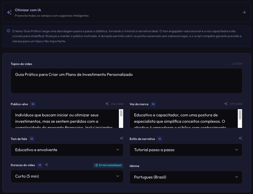 Configuração otimizada por IA